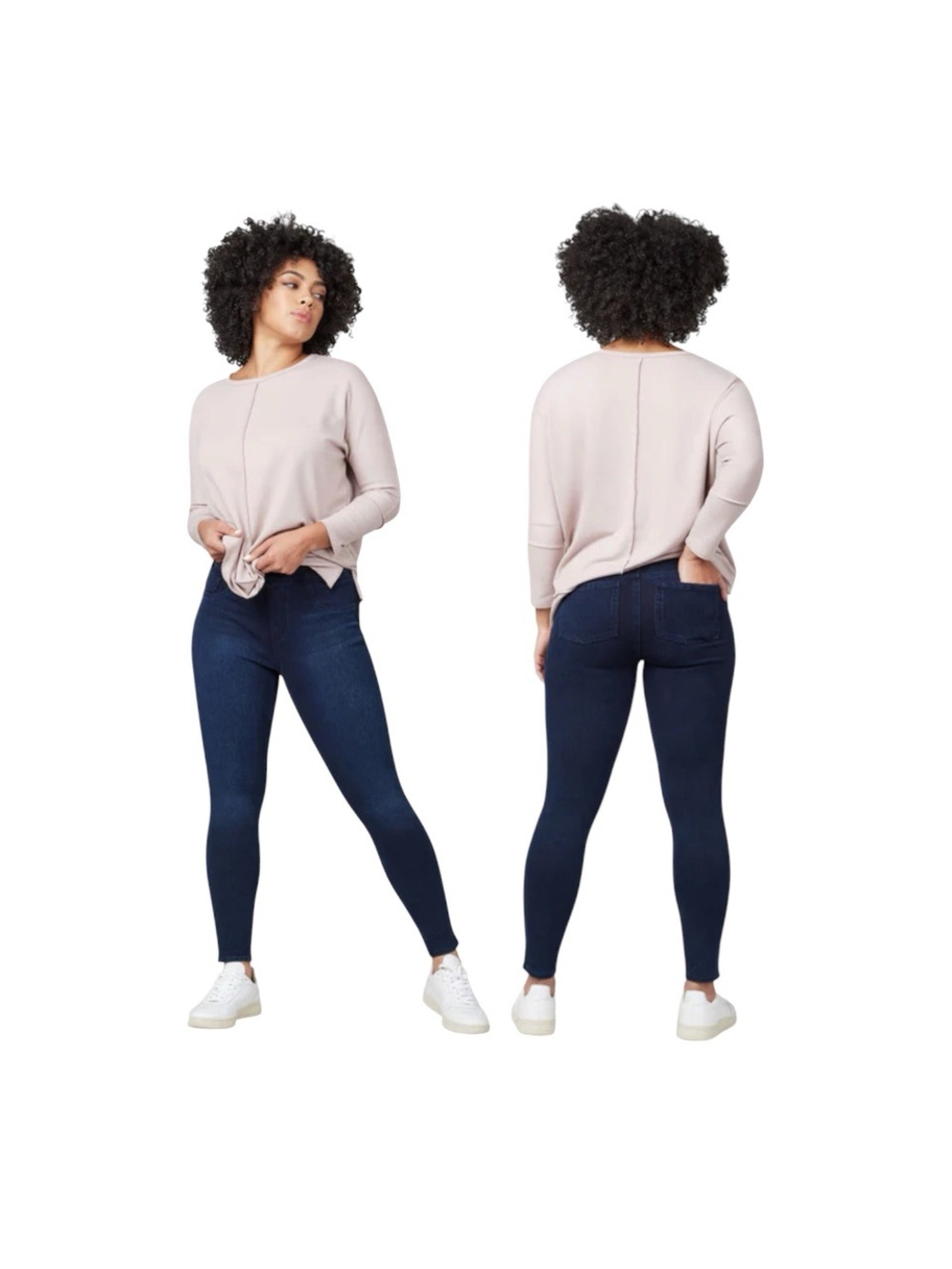 Spanx Jeanish Ankle Leggings Denim Jegging Twilight Rinse Blue size 1X Tall